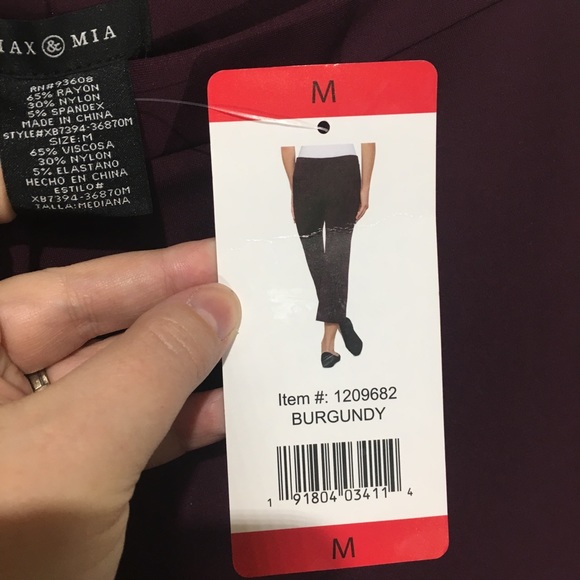 17 Max Mia burgundy pants item # 120968 - Picture 2 of 5